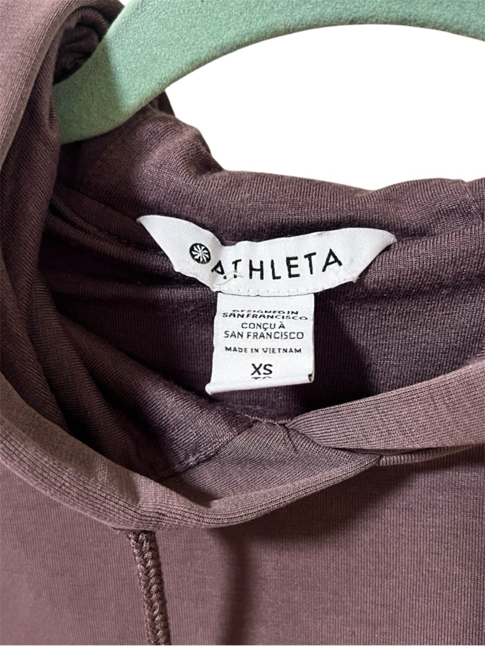 Athleta Seasoft Bubble Hem Hoodie XS Smokey Rose - Picture 3 of 6